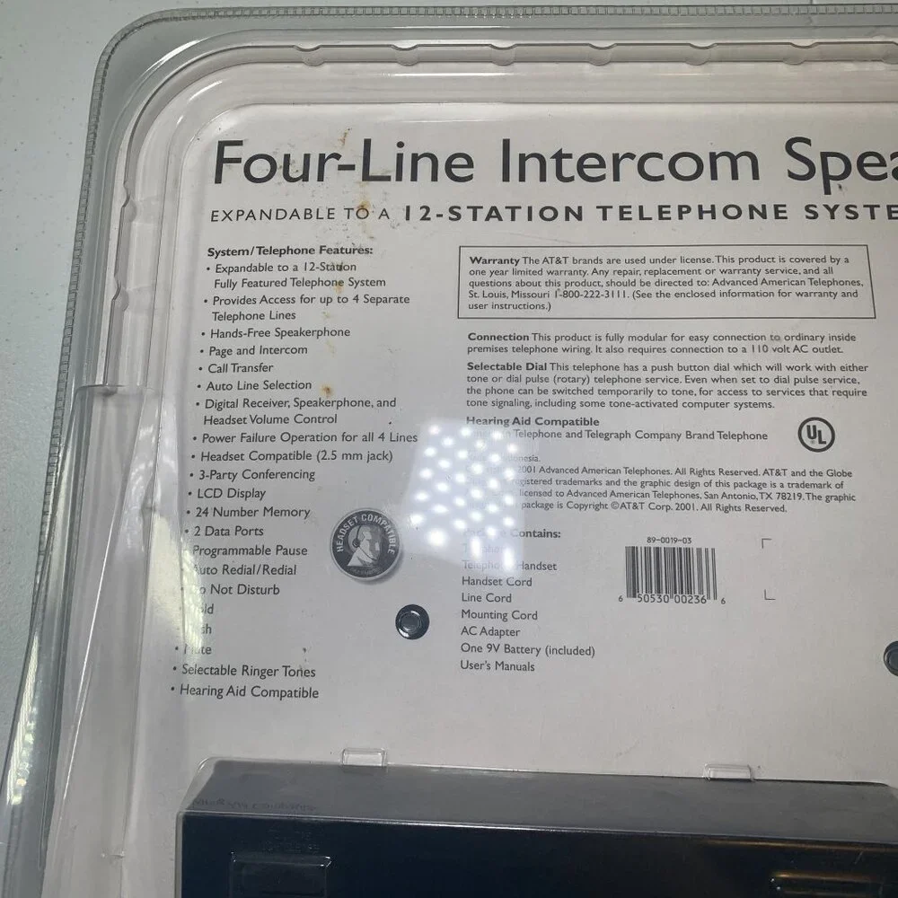AT&T 944 Four-Line Intercom Speakerphone 2001 Brand New